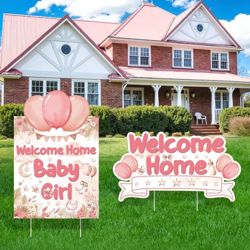 Miniatura 8 de 2 carteles decorativos de bienvenida a casa para bebé, niño, bohemio, arcoíris, bienvenida, hogar, patio, con estacas "It's a boy", letrero