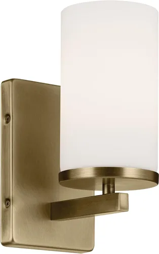 Miniatura 44 de Kichler Crosby 45495NI - Aplique de pared de 9.25 pulgadas en níquel cepillado, 1 luz contemporánea para pasillo o baño con cristal de ópalo