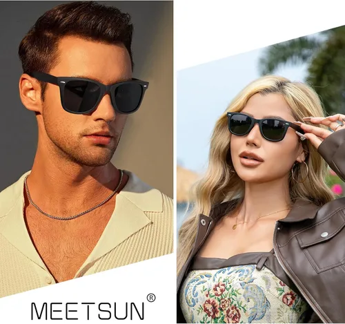 Miniatura 21 de MEETSUN Polarized Sunglasses for Women Men Classic Retro Square Frame Driving Sun Glasses UV Protection
