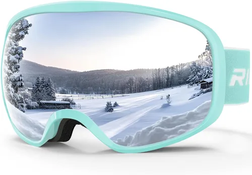 Miniatura 10 de Gafas de esquí de snowboard para hombres, mujeres, adultos, jóvenes, sobre gafas OTG/100% protección UV, antivaho/visión amplia
