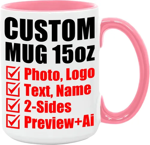 Miniatura 14 de Taza de café personalizada – Tazas personalizadas con texto en imagen, logotipo personalizado con nombre, taza de cerámica – Cumpleaños