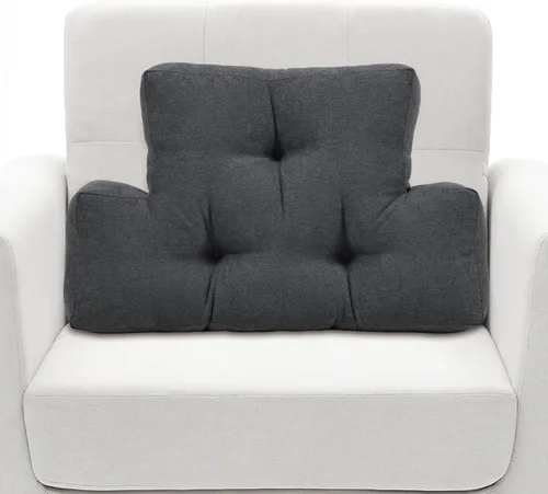 Miniatura 9 de Almohada de espalda para reclinable, almohada de apoyo lumbar suave y esponjosa, cojín de apoyo para la espalda, cojín lumbar grueso para sillas
