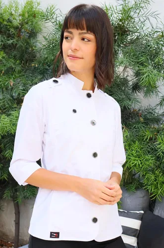 Miniatura 2 de Abrigo de chef ejecutivo Narvik Elegancia, durabilidad y comodidad para mujer para el uso diario
