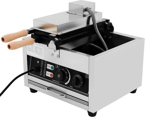 Miniatura 2 de Máquina de hacer gofres eléctrica antiadherente comercial de 3 rebanadas de panal, máquina de hacer gofres eléctrica comercial antiadherente