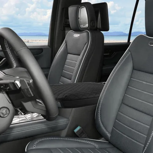 Miniatura 9 de Cubierta de consola central para Chevy Silverado y GMC Sierra, accesorios 2019-2025, caja de reposabrazos de microfibra impermeable y cuero