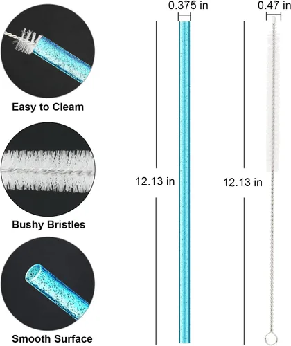 Miniatura 2 de Popote de repuesto para vaso Stanley Cup de 40 onzas, 30 onzas y 64 onzas, paquete de 10 popotes largos reutilizables de color con cepillo de Pajita