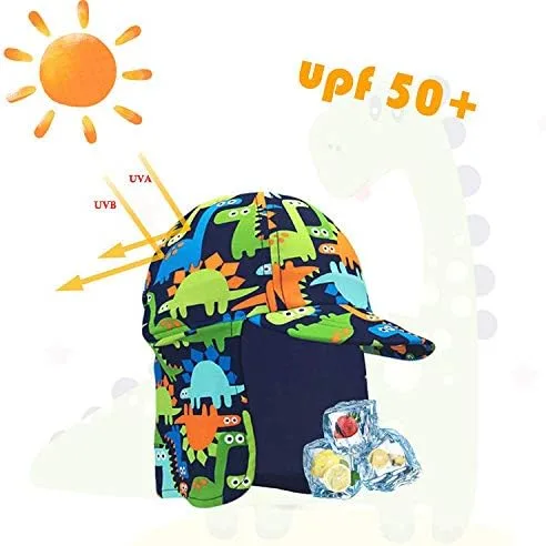 Miniatura 2 de Gifts Treat Sombrero de legionario para niños, protección solar UPF 50+, gorro de natación con solapa para niños, sombrero de sol de secado rápido
