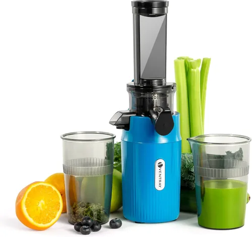Miniatura 13 de Ventray Ginnie - Mini exprimidor de prensa en frío, pequeño exprimidor lento para verduras y frutas, alto rendimiento de jugo, fácil de limpiar