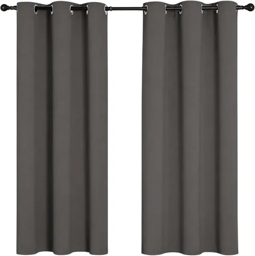 Miniatura 31 de Cortinas opacas para oscurecer la habitación, con aislamiento térmico, cortinas opacas con ojales para puertas y ventanas de poliéster