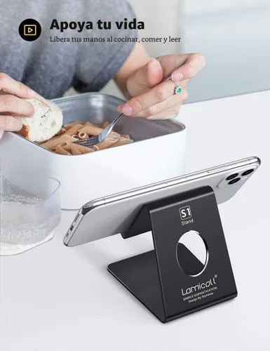 Miniatura 2 de Lamicall Soporte para teléfono celular, base para teléfono: cuna, soporte, soporte para escritorio de oficina - negro