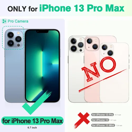 Miniatura 2 de TUCCH Funda tipo cartera para iPhone 13 Pro Max, con bloqueo RFID, ranura para tarjetas y soporte [funda interior de TPU a prueba de impactos], Azul