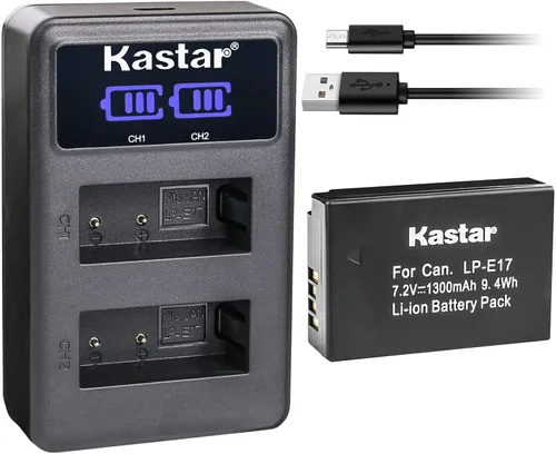 Miniatura 8 de Kastar LP-E17 LED2 Cargador de batería USB compatible con Canon LP-E17 LPE17, LP-E17H LPE17H, LP-E17HF LPE17HF, batería 9967B02, Canon BG-E18