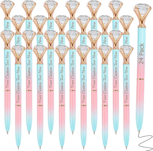 Miniatura 33 de Bolígrafos personalizados con punta de lápiz capacitivo, bolígrafo de diamante con nombre grabado personalizado, grabado gratis, logotipo Estilo 3