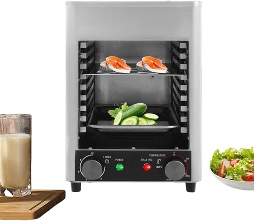 Asador eléctrico para carnes, parrilla eléctrica de 30-1500 °F, parrilla eléctrica portátil de acero inoxidable, parrilla de carne de mesa para