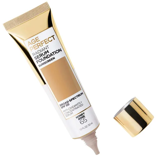 Miniatura 2 de L'Oreal Paris Age Perfect Base de suero radiante con SPF 50, Rosa Miel, 1 fl. oz. Rosa (honey rose)