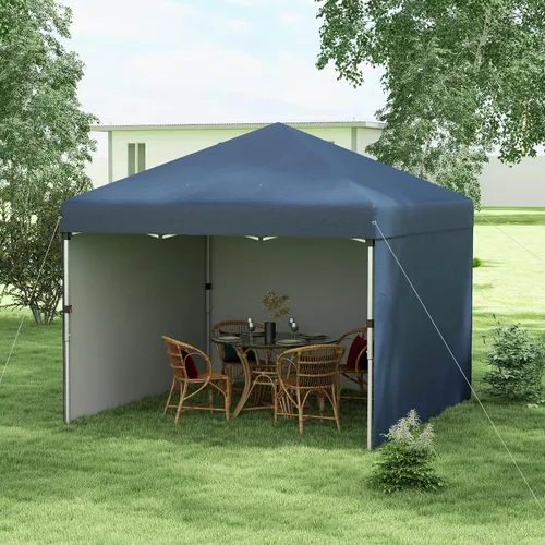 Miniatura 2 de Outsunny Tienda de campaña desplegable de 10 x 10 pies con 3 paredes laterales, bolsas de peso para piernas y bolsa de transporte, altura ajustable
