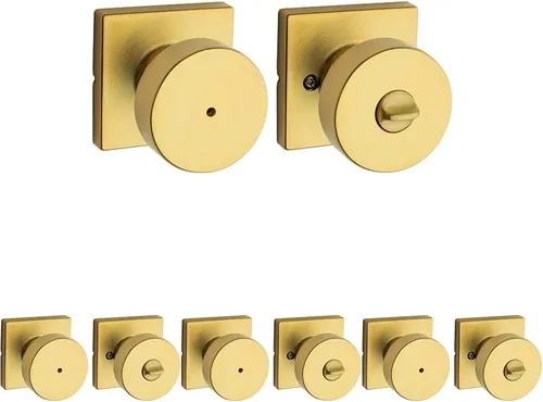 Miniatura 35 de Kwikset Pismo Manija de privacidad para puerta, para interiores, con cerradura, sin llave, con protección Microban, para baño y dormitorio, negro