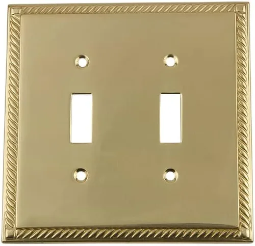 Miniatura 23 de Nostalgic Cubierta de placa de interruptor de salida eléctrica roseta de cuerda de almacén Latón pulido
