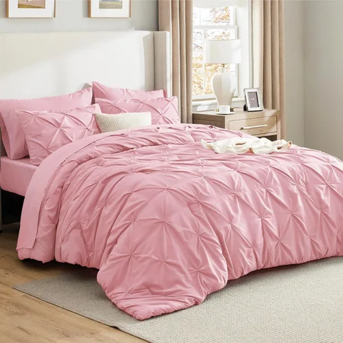 Miniatura 44 de Bedsure - Juego de edredón tamaño matrimonial verde azulado - Juego de ropa de cama tamaño matrimonial en una bolsa de 7 piezas, juego de cama 14