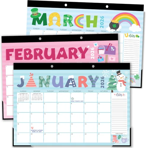 Miniatura 10 de Hadley Designs Calendario de escritorio grande 2026-2027 – Calendario de escritorio 2026, calendarios de escritorio de 18 meses para el hogar