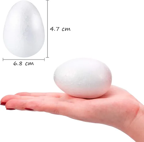 Miniatura 2 de Zonon 15 huevos de espuma para manualidades, 2.68 x 1.85 pulgadas, huevos de espuma de poliestireno blanco para Halloween, Pascua, manualidades