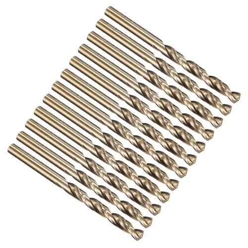 Miniatura 66 de PATIKIL Broca Jobber de 0.039 in, vástago recto M35 cobalto 5% acero de alta velocidad 135° acabado dorado para metal duro de acero inoxidable - 2