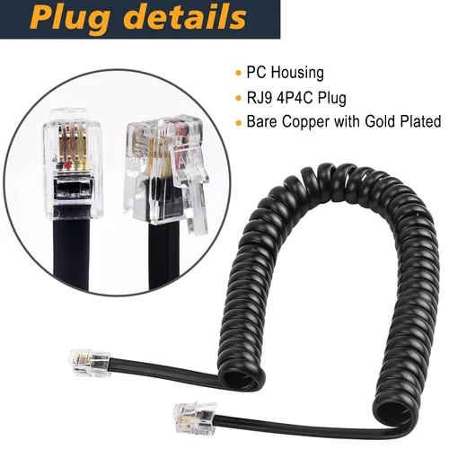 Miniatura 5 de 1 juego de cable desenredante para teléfono celular, 1 paquete de cable fijo giratorio de 360 grados/antienredos y 1 cable de teléfono de 7.5 pies