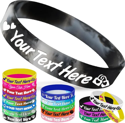 Miniatura 18 de Pulseras de silicona personalizadas, pulseras de goma personalizadas a granel para eventos, regalos de motivación deportiva, apoyos para hombres