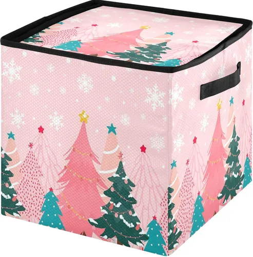 Miniatura 31 de Cesta de almacenamiento para adornos de Navidad, búfalo a cuadros, negro y blanco, contenedor de almacenamiento de invierno con separadores