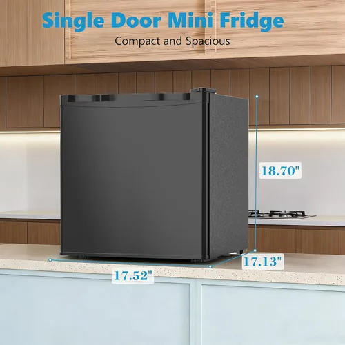 Miniatura 7 de Antarctic Star Mini refrigerador con congelador, capacidad 1.6 pies cúbicos, refrigerador vertical pequeño con estantes removibles, termostato de 7