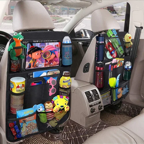 Miniatura 5 de Tianle Organizador de coche para asiento trasero – Organizador de coche premium con soporte de mesa de 10 pulgadas, 9 bolsillos, artículos