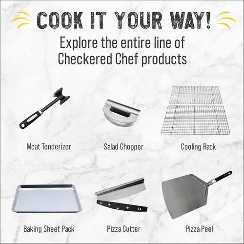 Miniatura 9 de Ablandador de carne de Checkered Chef El mejor martillo/mazo/machacador para ablandar carnes rojas y blancas Hecho con metal sólido, con un cómodo