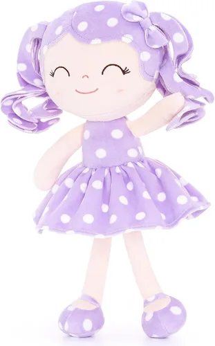 Miniatura 12 de Gloveleya Muñeca Baby Dolls Soft Rag Doll Baby Girl Regalos Curly Spring Girl - Naranja 9 pulgadas