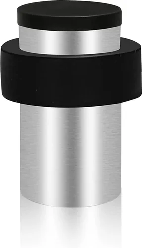 Miniatura 15 de KOLAKO Topes de puerta, topes de puerta de piso, (2 pulgadas) negro mate moderno resistente sólido pequeño cilíndrico parachoques de goma, acero