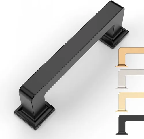 Miniatura 13 de 9BUILD Paquete de 6 pomos de latón cepillado de 1.2 pulgadas para gabinetes, pomos dorados para cajones, perillas cuadradas para gabinetes