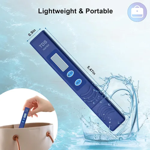Miniatura 6 de Probador de agua TDS, probador de agua potable, medidor de 0-9990 PPM, medidor de calidad de agua, probador de agua portátil para agua potable