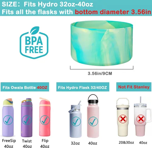 Miniatura 2 de HEYSKAY Funda protectora de silicona para botella de agua Hydro Flask y compatible con Stanley Tumbler, Yeti, Simple Modern, accesorios para Mezcla