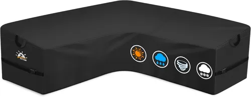 Miniatura 13 de Zettum Funda seccional en forma de L para exteriores, funda de sofá modular 600D para patio, fundas impermeables para muebles de patio para sofá