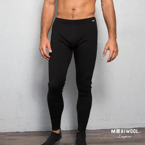 Miniatura 5 de MERIWOOL Capa base para hombre, 100% lana merina, peso pesado, 14.11oz, pantalones térmicos