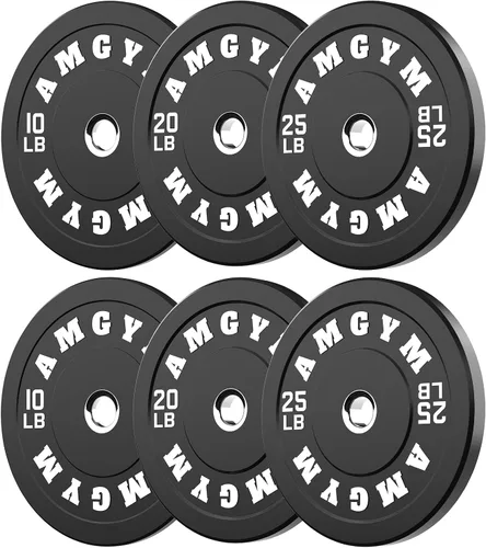 Miniatura 71 de Discos de peso olímpicos de 2 pulgadas y caucho para barras, discos para gimnasio en casa, entrenamiento de fuerza y levantamiento de pesas, 10 a