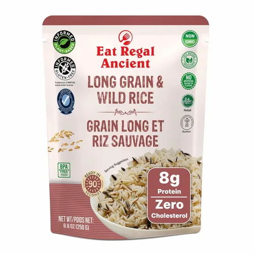 Miniatura 12 de Eat Regal Arroz negro antiguo, paquete de 6, 8.8 onzas, sin OMG, certificado Kosher y Halal, listo para 1.5 minutos, sin gluten