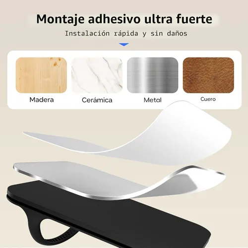 Miniatura 6 de ELETIUO Soporte universal de silicona para cargador de laptop, organizador de montaje de ladrillo de alimentación bajo el escritorio para ladrillos