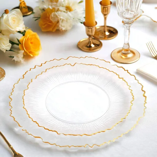 Miniatura 9 de Efavormart - Juego de 20 platos de plástico con diseño de arrecife negro, platos de fiesta de postre y aperitivo de 7 pulgadas, elegante vajilla