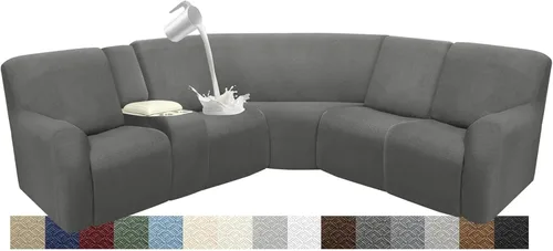 Miniatura 62 de Fundas impermeables de sofá reclinable modular para sofás reclinables, lavable en forma de L, para perros, fundas elásticas para sofá reclinable