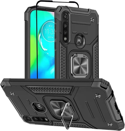 Miniatura 20 de HNHYGETE Funda para Moto G Power 5G 2024 con protector de pantalla: [grado militar de 20 pies a prueba de caídas] Funda protectora a prueba