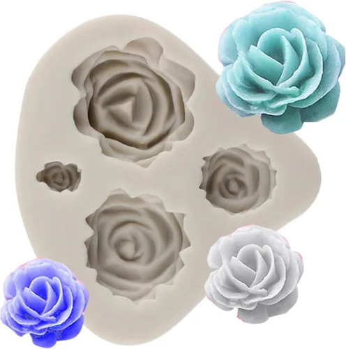 Miniatura 22 de Molde de caramelo de silicona rosa Mini flor Fondant moldes de chocolate para decoración de pasteles Decoración de cupcakes Pasta de goma