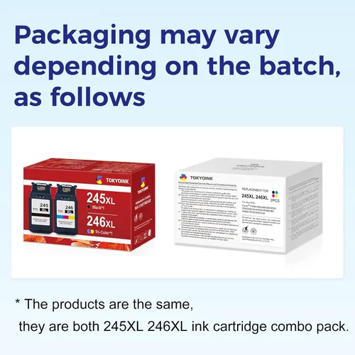 Miniatura 8 de TOKYOINK Cartucho de tinta de repuesto 245XL 246XL para Canon Ink 245 y 246 PG-245 CL-246 Pack de combo de color negro compatible para impresoras