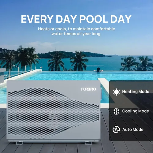 Miniatura 2 de TURBRO Bomba de calor para piscina, calentador de piscina de 18,000 BTU para piscinas sobre el suelo, hasta 6,000 galones, 5.5 COP