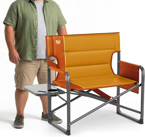Miniatura 12 de Timber Ridge XXL - Silla de director – Silla de camping plegable resistente para adultos, capacidad de 500 libras, asiento acolchado extra ancho