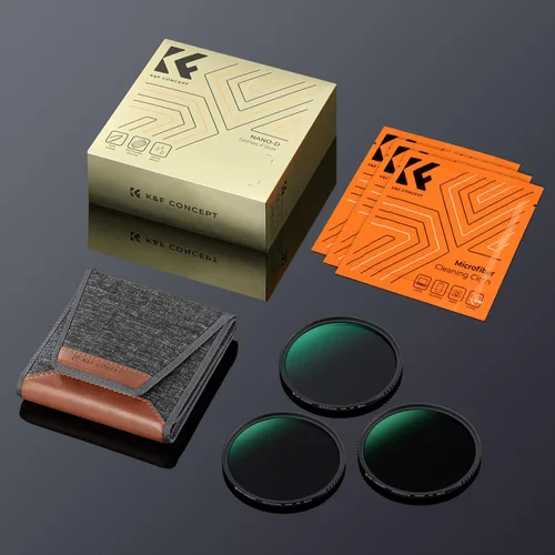 Miniatura 8 de K&F CONCEPT Kit de filtros de lente ND8 ND64 ND1000 ND de 1.929 in, vidrio óptico, 24 filtros impermeables multicapa con bolsa de filtro y paños